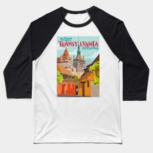 Travel Poster Transylvania - Sighisoara, Siebenbürgen, Segesvár Baseball T-Shirt